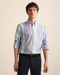 Polo Ralph Lauren - Camisa De Hombre Slim De Rayas Multicolor en oferta