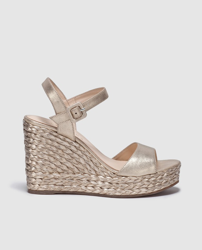 Latouche - Alpargatas De Cuña De Mujer De Piel De Color Oro precio