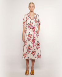 Mirto - Vestido De Lino Midi Estampado características