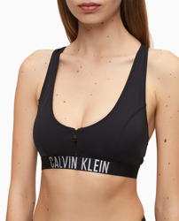 Calvin Klein - Top De Bikini Negro Con Cremallera características