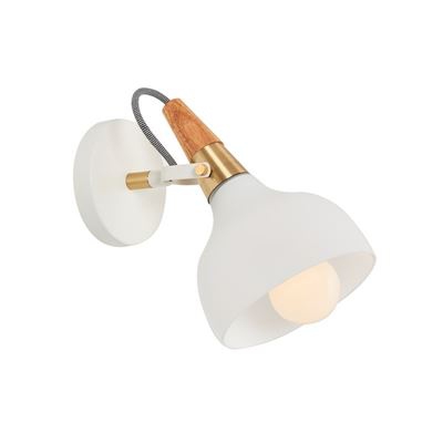 Lámpara de Pared Homemania Flora Blanco, Roble, 15x23x25 cm