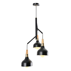 Lámpara de Suspensión Homemania Flora Negro, Roble, Latón , 42x42x140 cm en oferta