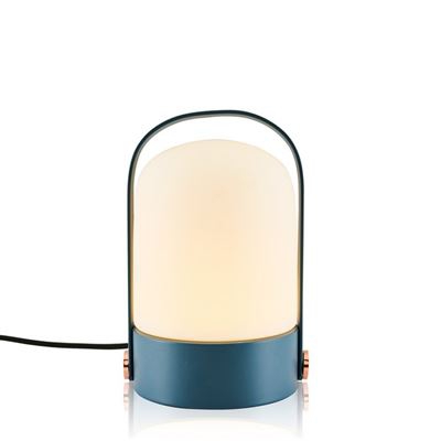Lámpara de Mesa Homemania Anka Gris, Cobre, 14x14x23 cm