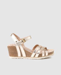 Panama Jack - Sandalias De Cuña De Mujer De Piel En Color Oro precio