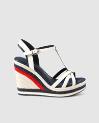 Tommy Hilfiger - Alpargatas De Cuña De Mujer Con Tiras En Blanco a un  precio más barato - Shoptize
