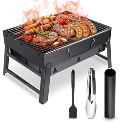 RenFox Barbacoa de Carbón para 2-5 Persona Portátil con Parrillas y Pies Plegables Barbecue de Exteriores para BBQ, Picnic, Acampadas, Camping (Pincel precio