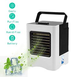 Aire Acondicionado Portátil, 4 en 1 Ventilador Aire Acondicionado, Humidificador y Purificador, Air Cooler Fan con Mango, 3 Velocidades para Hogar Ofi características