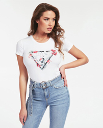 Guess - Camiseta De Mujer Básica Cuello Redondo en oferta