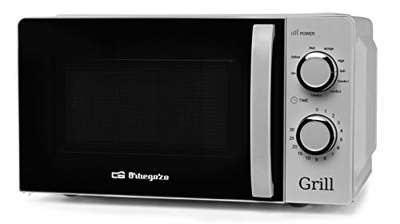 Orbegozo MIG 2138 - Microondas con grill con 20 litros de capacidad, 5 niveles de funcionamiento y 3 funciones combinadas, temporizador hasta 30 minut