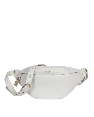 Furla - Riñonera Grande De Mujer Piper De Piel En Blanco Con Cremallera