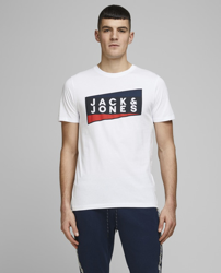 Jack & Jones - Camiseta De Hombre Blanca De Manga Corta precio