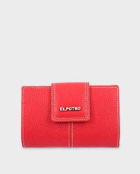 El Potro - Cartera Mediana De Mujer De Piel En Rojo Con Monedero precio