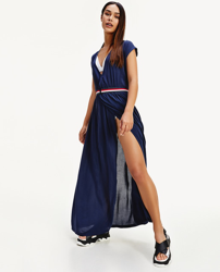 Compra Tommy Hilfiger - Vestido De Playa Largo Azul Marino al mejor precio  - Shoptize