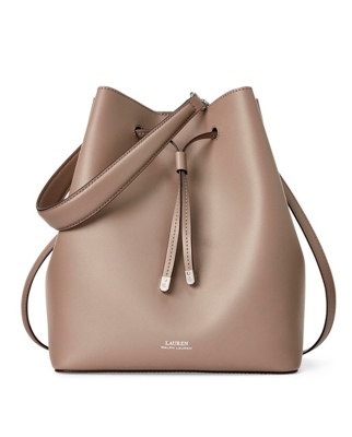 Lauren Ralph Lauren - Bolso Saco Mediano Debby De Piel Vacuna En Topo Con Correas