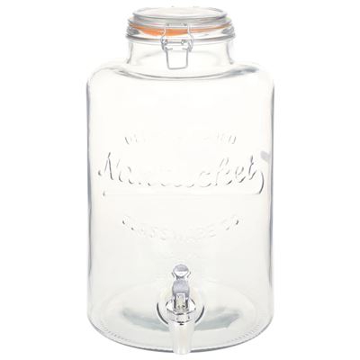 Dispensador de agua XXL vidaXL con grifo vidrio transparente 8 L