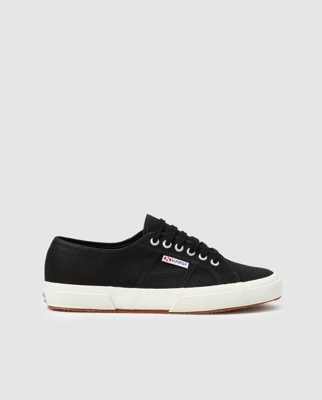 Superga - Zapatillas De Lona De Hombre De Color Negro Con Cierre De Cordones
