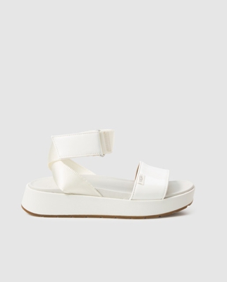 UGG - Sandalias Planas De Mujer De Charol Sintético En Color Blanco