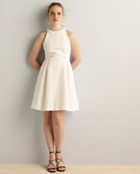 Fórmula Joven - Vestido Corto Con Jacquard Blanco, precio y características  - Shoptize