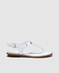 MICHAEL Michael Kors - Sandalias Planas De Mujer Michael Kors De Color  Blanco Con Logo MK. Modelo PLATE THONG. a un precio más barato - Shoptize