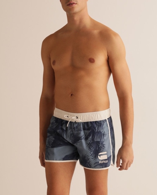 G-Star Raw - Bañador Bermuda Dend De Hombre Estampado Azul