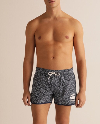 G-Star Raw - Bañador Bermuda Dend De Hombre Estampado Geométrico Azul