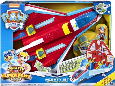Spin Master Paw Patrol Super PAWs 2-in-1 Trans­form­ing Mighty Pups Jet Command Centre