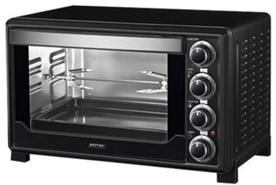 Horno eléctrico sobremesa convección 32L acero Inox. asador pollo temporizador 1600W MPE-05/T negro UNIQUE