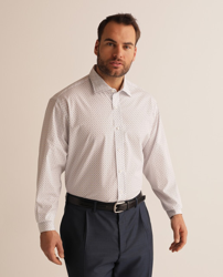 Mirto - Camisa De Hombre Classic Estampada Azul Tallas Grandes en oferta