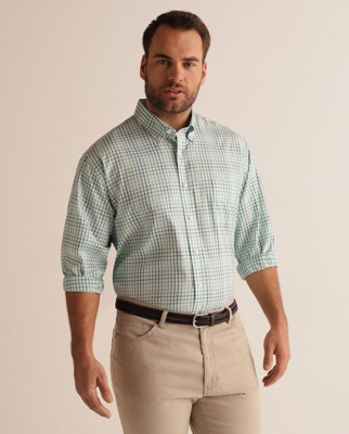 Mirto - Camisa De Hombre Classic De Cuadros Verde Tallas Grandes