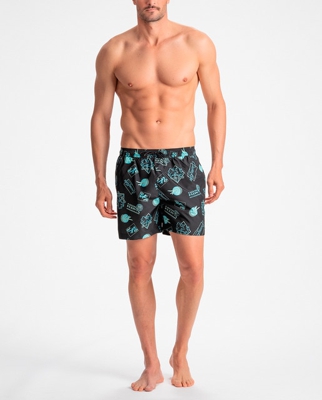 Calvin Klein Jeans - Bañador Bermuda De Hombre Estampado Azul Marino
