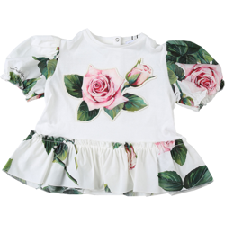 Dolce & Gabbana Camiseta para Bebé Niña Baratos en Rebajas, Blanco, Algodon, 2019, 12M 18M 24M 9M en oferta