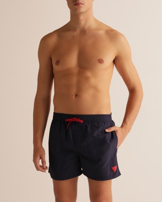 Guess - Bañador Bermuda De Hombre Liso Azul