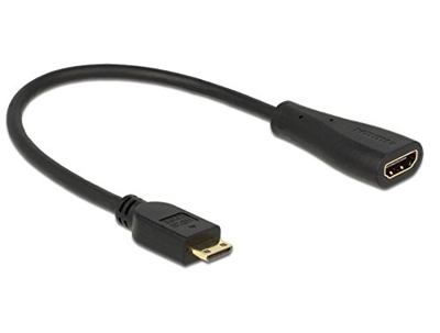 Delock 65650 HDMI Kabel Ethernet A -> mini C Bu/St 0.23m - Cable - Digital/Displ
