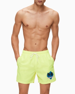 Calvin Klein - Bañador Bermuda De Hombre Liso Amarillo