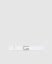 Guess - Cinturón De Mujer En Blanco Con Hebilla G en oferta