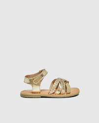 OTS - Sandalias De Bebé Niña Doradas Con Velcro precio