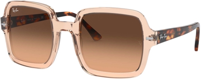 Ray-Ban - Gafas De Sol De Mujer Ray Van 0RB2188 Cuadradas De Acetato Beige Translucido Con Varillas Havana
