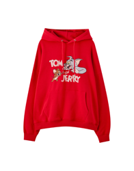 Sudadera roja Tom \u0026 Jerry Pull \u0026 Bear a un precio más barato - Shoptize