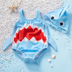 bebé niño decoración 3d tiburón de una sola pieza traje de baño con sombrero a un precio más barato - Shoptize