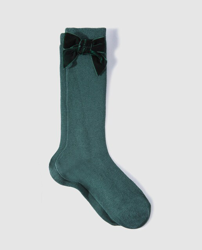 Cotton Juice - Calcetines De Niña Verdes Con Lazo en oferta