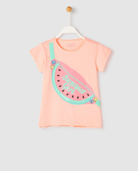 Freestyle - Camiseta De Niña Rosa Con Dibujo Riñonera Sandía en oferta