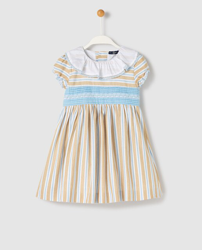 Tizzas - Vestido De Niña De Rayas Tricolor precio