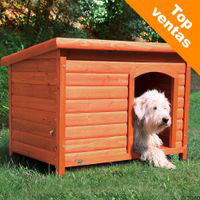 Caseta de madera Trixie Natura Classic de techo plano para perros - L, gris: 116 x 79 x 82 cm (An x P x Al) en oferta
