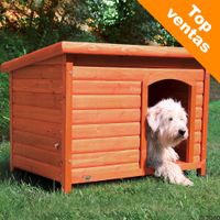 Caseta de madera Trixie Natura Classic de techo plano para perros - L, gris: 116 x 79 x 82 cm (An x P x Al)