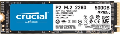 Crucial P2 500GB PCIe NVMe - Disco Duro M.2