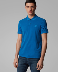 Boss - Polo Piqué De Hombre Slim Azul De Manga Corta características