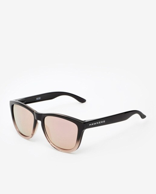 Hawkers - Gafas De Sol Unisex Cuadradas En Negro Con Detalle Rosa