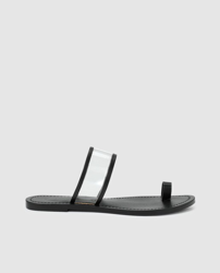 Compra Fórmula Joven - Sandalias Planas De Mujer De Piel En Color Negro al  mejor precio - Shoptize