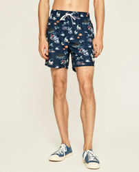 Pepe Jeans - Bañador Bermuda De Hombre Azul Marino Estampado características