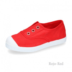 Bamba De Lona Con Elástico Y Puntera De Goma. 25 Rojo en oferta